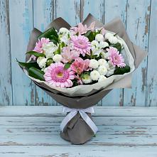 Букет цветов из:  Герберы, Альстромерии и Хризантемы в Окуловке