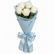 Букет 5 Белых роз Проуд #REPLACE_PRED# Окуловке