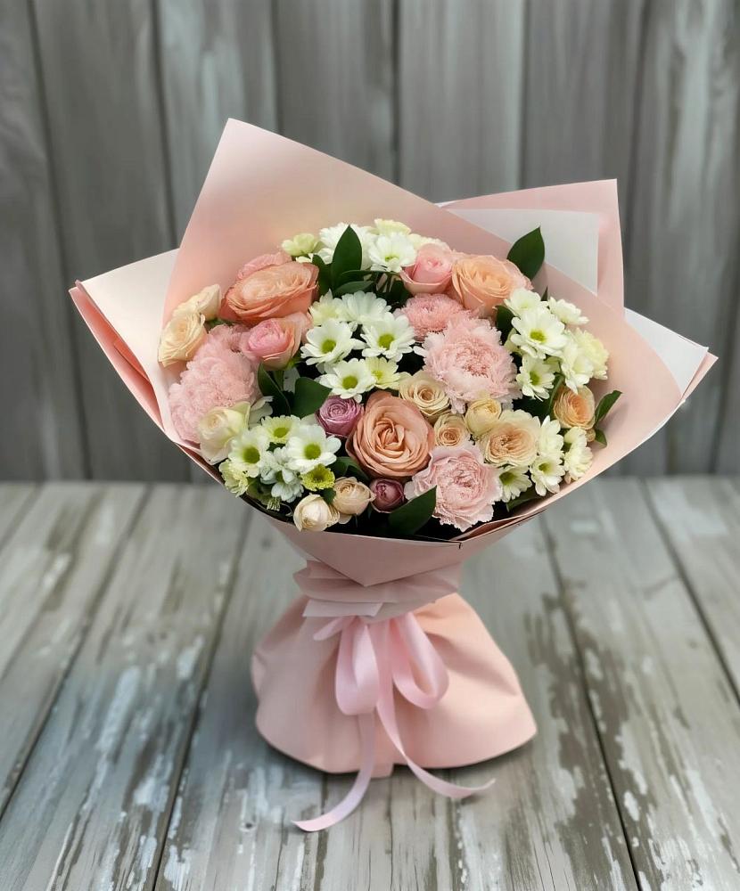 Букет цветов из: Гвоздики, Розы и Хризантемы в Окуловке