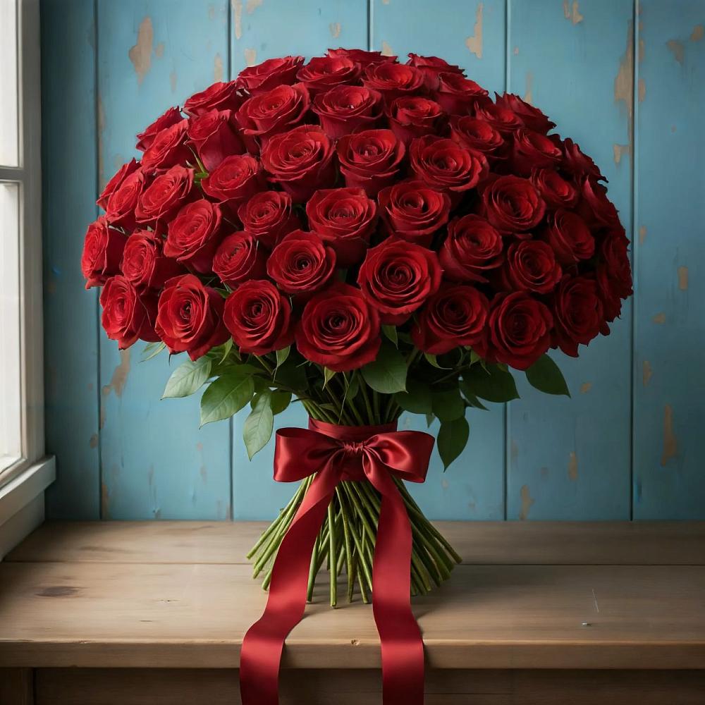 Букет Красные розы Блэк Меджик в Окуловке