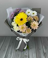 Букет цветов из:  Розы, Герберы и Хризантемы в Окуловке