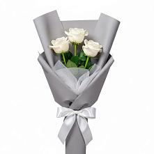 Букет 3 белые розы #REPLACE_PRED# Окуловке