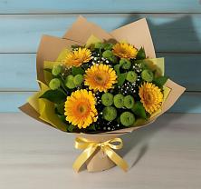 Букет цветов из:  Герберы и Хризантемы в Окуловке