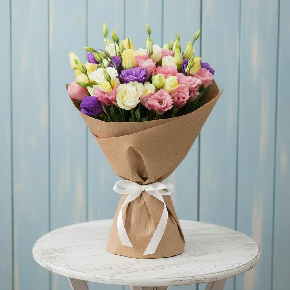 Букет цветов из: Лизиантусы в Окуловке